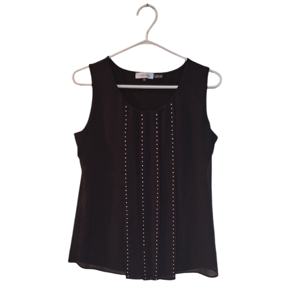Calvin Klein Black Embellished Tank Top